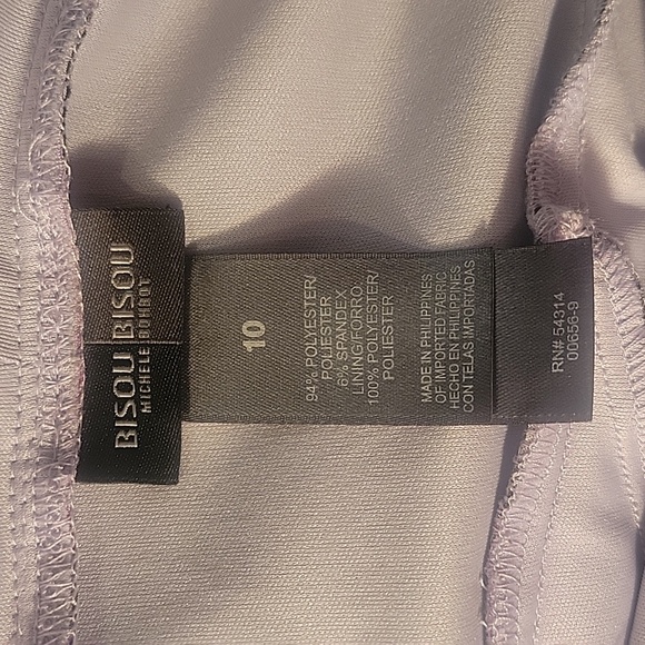 Bisou Bisou Purple Abstract Watercolor Print Sleeveless Dress Size: 10 - Picture 10 of 10